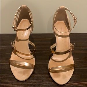Zara rose gold pink strappy heels stilettos